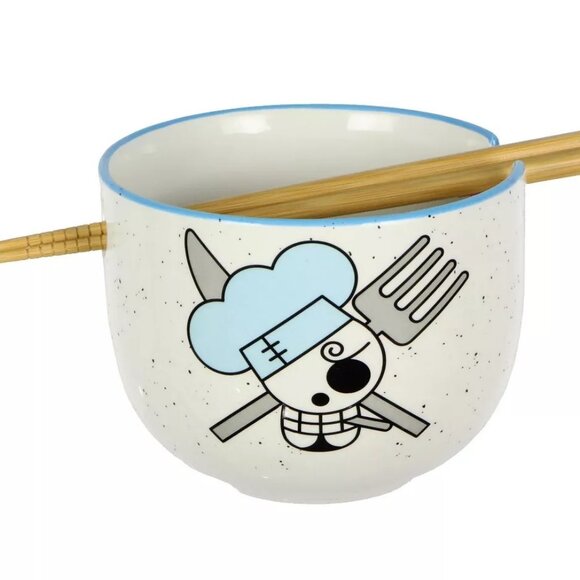 One Piece Sanji Ceramic Ramen Bowl and Chopstick Set, 14-Ounce - Picture 4 of 5